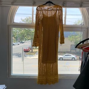 Crochet dress with connected slip - Medium